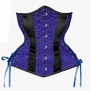 Timeless Trends Floral Blue and Black Corset